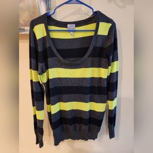 Green, gray and black sweater